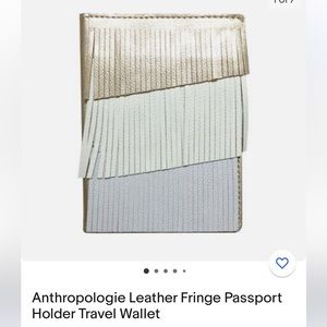 Anthropologie Leather Fringe Passport Holder Travel Wallet